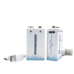 Bateria 9v Recargable 1000 mAh, puerto Usb tipo C, LiOn