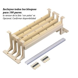 Regleta Telef 110, 100 Pares, Pared Bloques de 4 y 5 pares 110.