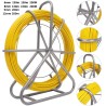 Guaya Pasacable Mariota 200mt 9mm, marco metal, 38kg, 656ft, 0.47", 2ruedas Amarillo, fibra vidrio, 130x120x50 Cm