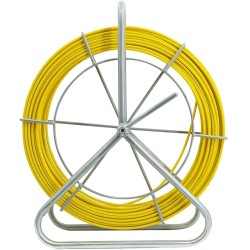 Guaya Pasacable Mariota 200mt 9mm, marco metal, 38kg, 656ft, 0.47", 2ruedas Amarillo, fibra vidrio, 130x120x50 Cm