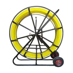 Guaya Pasacable Mariota 200mt 9mm, marco metal, 38kg, 656ft, 0.47", 2ruedas Amarillo, fibra vidrio, 130x120x50 Cm