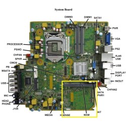 Motherboard para PC HP Compaq Elite 8300 Ultra-Slim Desktop, Original, Usada