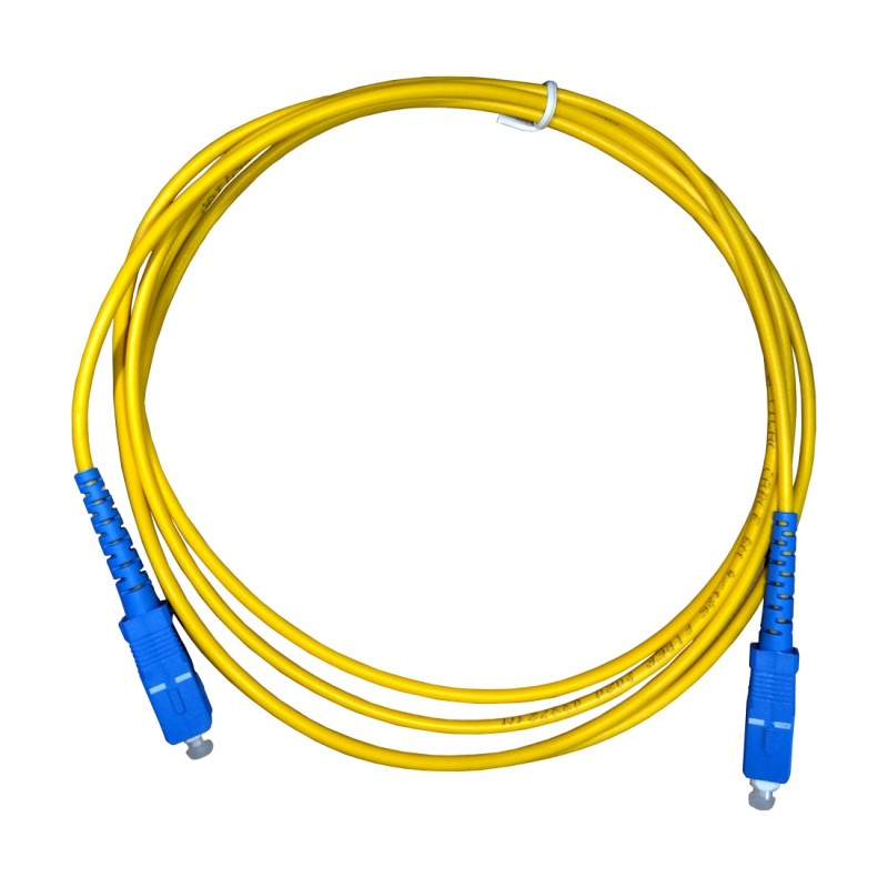 Patch Cord FO SM Simplex 1h SC SC UPC 1m Punta UPC es azul, hilo Amarillo.