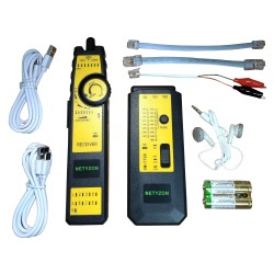 Generador Tono, Chicharra, Lan RJ45/11, Continuidad, Luz, 2 Cable Usb, Audifono, 2 Bat AA-NR. Permite Bateria Recargab. Gtia:30d