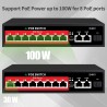 Switch 11 Ptos 8x POE 120w, 2Gb Up, 1SFP Vacio Opc SM/MM, AI Red Monit/Optimiz, 802.3af/at, Lan Ext 250Mt Max, Gtia:10d