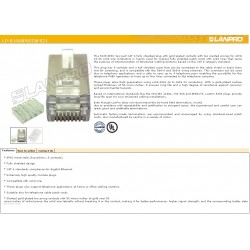 Conector RJ-45 Passthroug awg23 Cat6 100 cat 5e, alineado recto, Botella 0.97-107