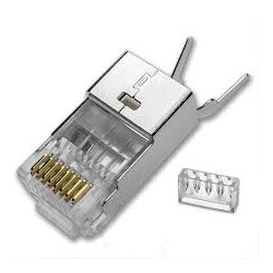 Conector RJ-45 Passthroug awg23 Cat6 100 cat 5e, alineado recto, Botella 0.97-107