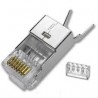 Conector RJ-45 Passthroug awg23 Cat6 100 cat 5e, alineado recto, Botella 0.97-107