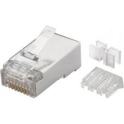 Conector RJ-45 Passthroug awg23 Cat6 100 cat 5e, alineado recto, Botella 0.97-107