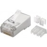 Conector RJ-45 Passthroug awg23 Cat6 100 cat 5e, alineado recto, Botella 0.97-107